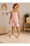 Girls' Summer Cotton Pajama Set with Straps and Shorts - 2