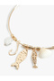 Textured Pearl Detailed Seashell Fish Charm Choker Necklace - 3