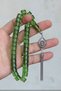 Green Drop Silver Tassel Wheel Cut Nefertite Stone Prayer Beads 201025706 - 2