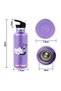 Cute Cat Theme Anti Spil Stainless Steel 500ml Water Bottles, Vacuum Insulated Double Wall Travel Bottle with Leak-Proof hot and cold with a special Straw 3 to 6 Years- Purple - 6