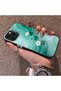 iPhone 14 Pro Compatible Silicone Edge Hard Back Case Couple Phone Case with Floral Pattern - 2