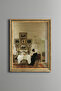 Mother and Child in the Dining Room - Vintage Patterned Painting - Fine Model