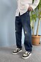 Baggy Fit Navy Blue Denim Jeans - Jeans with Ripped Detail - 3