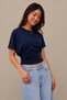 Qlay Women's 2-Piece Black Navy Blue Fitted Wide-Sleeve Viscose Blouse - Soft Textured Stylish Summer Wear - 3
