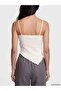 Lcw Vision Beige Asymmetrical Cut Women's Tank Top with Rope Straps - 4