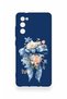 Samsung S20Fe Compatible Blue Ribbon Flower Pattern Silicone Case - 2