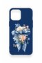 iPhone 12 Pro Max Compatible Blue Ribbon Flower Pattern Silicone Case - 2