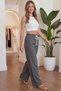 Women's Smoked Muslin Palazzo Pants Wide Leg High Waist - 4