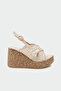 Grove Cross Detailed Platform Women's Tan Sandals