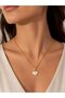 316L Steel Chain Gold Color Convex Heart Model Women's Necklace - 2