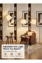 LIGHTING Modern Fabric Floor Lamp, Gold Iron Body with Marble Base, Adjustable Angle, E27 Bulb Included - 5