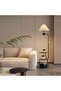 Nordic Curved Floor Lamp with 3-Layer Side Table and Storage Drawer, Multi-functional - 2