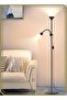 LED Floor Lamp with Double Lights, Vertical Ground Lamp With Adjustable Reading Light, Standing Light for Living Room, Bedroom, Office