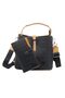 Women's Hand and Shoulder Bag Set with Logo Embossed Bucket Model Wallet Black-Tan - 3