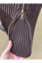 Lodos Side Zipper Pleated Skirt-Pa0202 Brown - 6