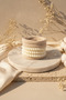 Special Beige and Cream Color Rubber and Spiral Hair Clips Set for Women, 6 Pieces - 6