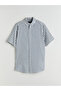 Southblue Navy Blue Regular Fit Short Sleeve Striped Men's Shirt - 5