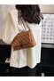 ZORIA Women's Quilted Crossbody Bag, PU Leather Adjustable Chain Shoulder Purse & Evening Handbag - Brown - 4