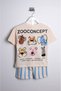 Boy's Animal Patterned Striped Shorts Design Set - 3