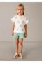 Girl's Printed Ruffle Sleeve T-Shirt 3018 - 3
