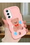 Samsung Galaxy A34 5g Compatible Case Camera Protector Pink Silicone Couple Phone Case Bear Pattern