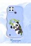 Realme C21Y Compatible Case Camera Protector Blue Silicone Couple Phone Case Panda Pattern - 2