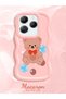 Infinix Hot 40 Pro Compatible Case Camera Protector Pink Silicone Couple Phone Case Bear Pattern - 2