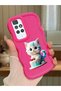 Redmi 10 2022 Compatible Case Camera Protector Red Silicone Couple Phone Case Cat Pattern