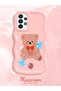 Samsung Galaxy A23 Compatible Case Camera Protector Pink Silicone Couple Phone Case Bear Pattern - 2