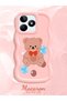 Realme C51 Compatible Case Camera Protector Pink Silicone Couple Phone Case Bear Pattern - 2