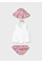 Baby Girl 3-Piece Printed Bikini Set Salmon 1636 - 3