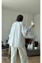 Flounced Sleeves Chiffon Scarf Lined Summer Blouse - 3