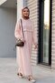 Removable Lace Vest, Elastic Sleeves, Lined Wrinkled Dress - Powder - 3