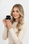 Black Shiny Acrylic Flower Figured Hair Clip Claw Clip Women's Accessory - 4