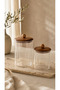 Acacia Lid Glass Jar Set of 2 – 1150 ml + 750 ml Storage Jars