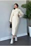 Belt Detailed Long Knitwear Dress 130 cm - 3