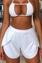 Women's White Slit Skirt Look Stylish Swim Shorts