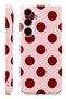 Samsung S25 Fe Red Polka Dot Protect Slim Glossy Full Cover Print Camera Protected Phone Case