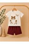 3-Piece Cotton Teddy Bear Printed Baby Shorts Set 6-24 Months - 3