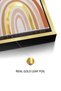 Boho Rainbow Gold Arch Kids Wall Art | Portrait Framed Canvas Print with Gold Foil Embossed | Luxury Islamic Decor for Kids Room - 4