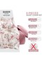 DONETLLA Printed Duvet Set, Queen Size 200x230 cm - 6-Pcs Bed Set, Microfiber Fabric - 1 Duvet Cover, 1 Fitted Sheet, 2 Pillow Shams, 2 Pillowcases (Filler Not Included) - 4