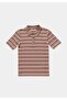 Slim Fit Polo Collar Striped Women's Multicolor Short Sleeve T-Shirt - 5