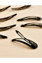 Women Black Plain Hair Clips Set (8 Piece) - 4