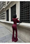 Women's Burgundy Spanish Suit with Finger Loop 1026-221635 - 2