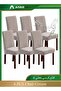 6 PCS Waterproof Chair Covers for Dining Room, Stretch Jacquard Dining Chair Slipcovers, Removable Washable Chair Protector for Kitchen, Hotel, Restaurant