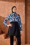 Starinci Abstract Floral Pattern Full-Coverage Hijab Swimsuit - Full Zipper Set of 4 - 4