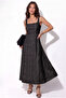 Women's Floral Patterned Lined Strappy Maxi Dress - 2