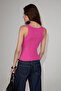 Lillesol Women's Ribbed Look Slim Fit Body-Fitting Round Neck Cotton Basic Dark Fuchsia Undershirt - 5