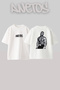 Mike Tyson Design Printed Unisex Oversize White Tshirt