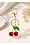 Cherry Figured Gold Bag Charm & Keychain Accessory